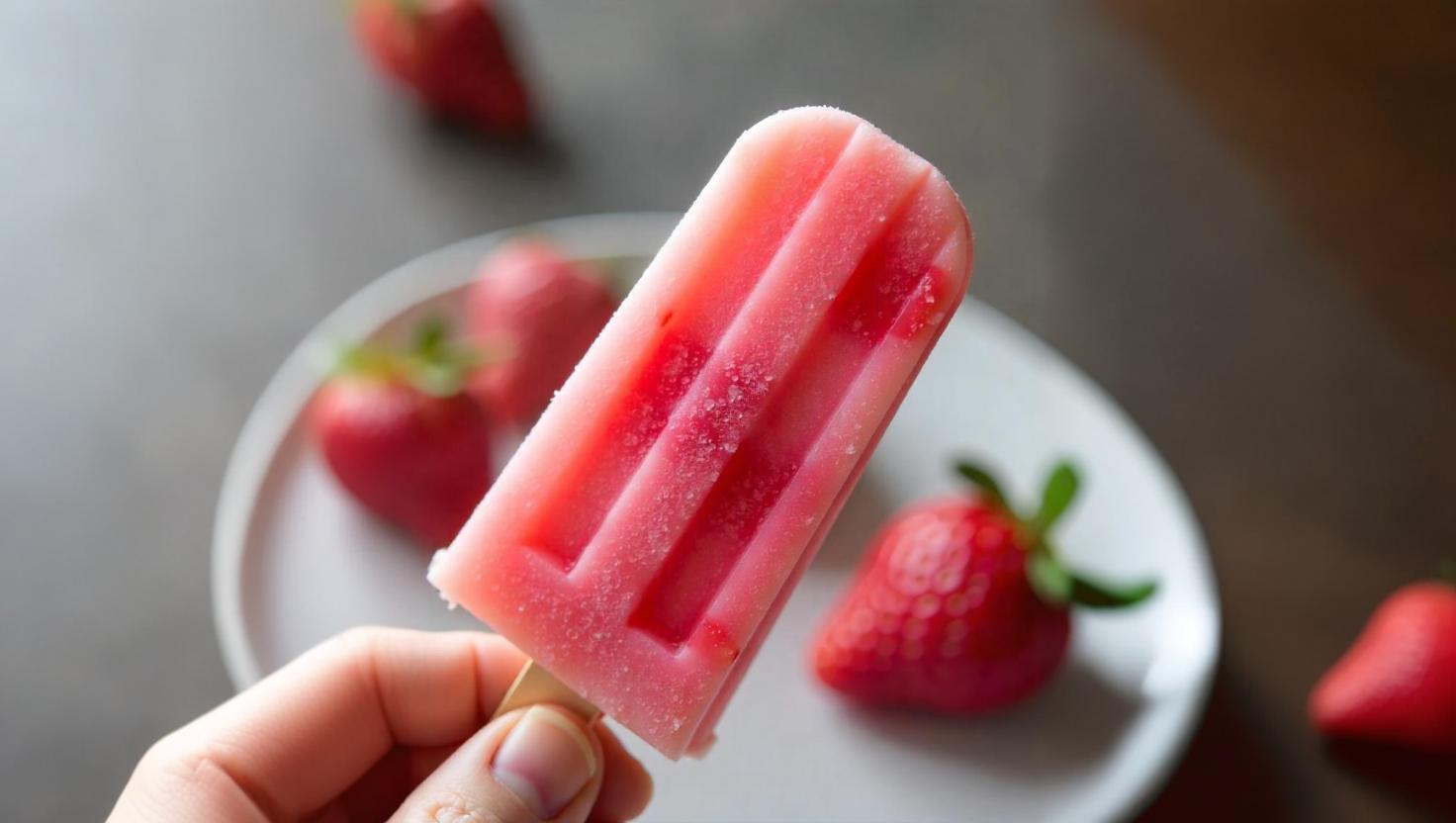 Strawberry-Rhubarb Ice Pops + A Collagen Boost Twist
