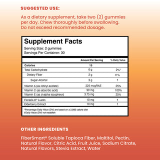 Afterglo nutritional label showing supplement facts, ingredients, serving size, Ceramosides dose, and antioxidant blend.