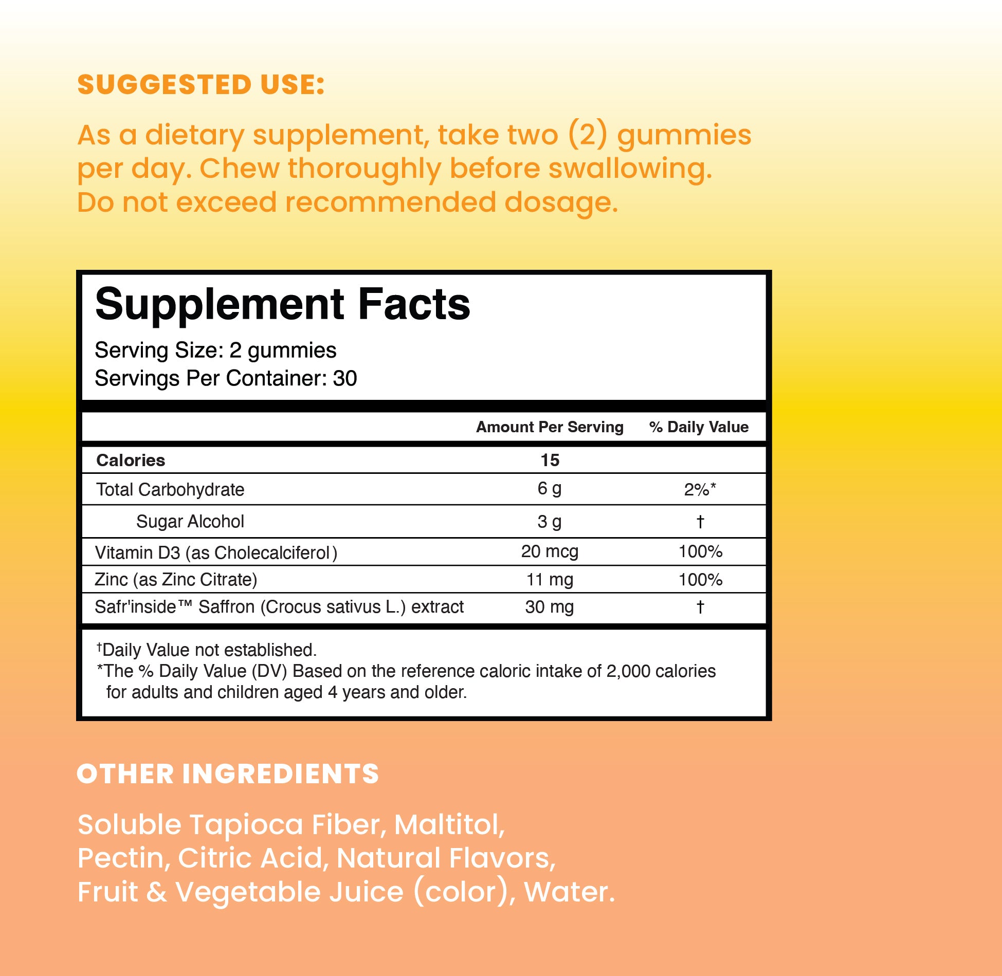 Saffr’Inside® patented saffron extract plus zinc & vitamin D